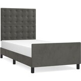 Maison Chic Posteljni okvir - Enojna postelja - Postelja za odrasle brez vzmetnice temno siv 90x190 cm žamet-J7919, (21767926) Cene