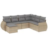  7-dijelni set vrtnih sofa od poliratana s jastucima bež | shoptok.hr