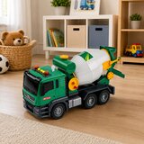 Concrete Mixer Truck With Rotating Drum Lights Sounds Green | shoptok.hr