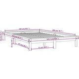  Posteljni okvir siv 150x200 cm trdna borovina 5FT, (20739452) | Shoptok.si
