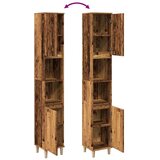 vidaXL Kopalniška omarica starinski les 30x30x190 cm inženirski les | Shoptok.si