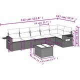  7-dijelni set vrtnih sofa od poliratana s jastucima smeđi | shoptok.hr