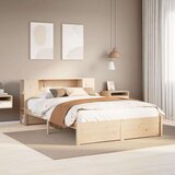 vidaXL Knjižna postelja brez vzmetnice 160x200 cm trdna borovina | Shoptok.si