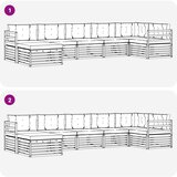  Set vanjskih sofa 7 kom. Bijela i bež Smeđa 404 x 166,5 x 73 cm | shoptok.hr