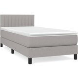 Maison Chic Box spring postelja - Vzmetna postelja z vzmetnico svetlo siva 90x190 cm blago SL19273, (21893907) Cene