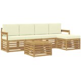  Set vanjskih sofa 6 pcs Bijela i krem 59 x 59 x 37 cm Poliester | Eponuda.com