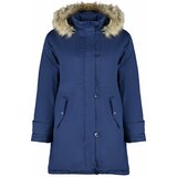 Trendyol Curve Navy Blue Fur Hooded Coat Cene