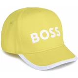Boss Otroška bombažna bejzbolska kapa zelena barva