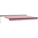  Skrovita tenda Crvena i bijela 400 × 300 cm Platno i Aluminij | shoptok.hr