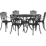  Komplet za jedilnico v vrtu 7 pcs Črna Aluminij - - črna - 43.18 - 90 x 90 x 75 cm - 2025-vidaXL-Uvoz_3 | Shoptok.si