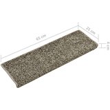  Tepisi za stepenice 15 kom 65x21x4 cm sivi | shoptok.hr