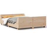 vidaXL Posteljni okvir z vzglavjem 160x200 cm trdna borovina Cene