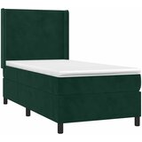 Krevet box spring s madracem LED tamnozeleni 90x190 cm baršun | Eponuda.ba