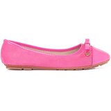 Shelvt Pink flat women's ballerinas with patent toe | shoptok.hr