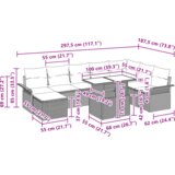 vidaXL 9-delni vrtni kavč set z blazinami bež poli ratan | Shoptok.si