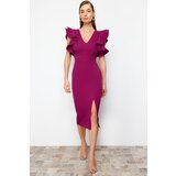 Trendyol Plum Ruffle Detailed Woven Elegant Evening Dress Cijene