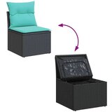  Vrtna sedežna garnitura 7-delna z blazinami črn poli ratan, (22047915) | Shoptok.si
