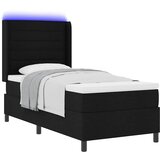  LED Box Spring Krevet s uzglavljem Crna 80 x 200 cm tkanina | shoptok.hr