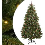 vidaXL Umestno božično drevo z LED lučmi Zelena 240 cm PVC in kovina | Shoptok.si
