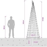  Božićno drvce od svjetlosnih niti s klinom i jarbolom 300 cm - Šareni 300 cm | shoptok.hr