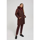 Moodo Long quilted hooded jacket Cene