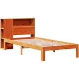 vidaXL Knjižna postelja brez ležišča vošč. rjava 90x200 cm borovina | Shoptok.si
