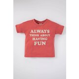 Defacto Baby Boy Regular Fit Slogan Printed Short Sleeve T-Shirt Cene