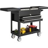 HOMCOM Delovni voziček jeklo 77,5 130D x 38Š x 80V cm Črna, (5000242383) | Shoptok.si