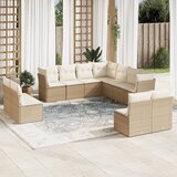 vidaXL 11-dijelni set vrtnih sofa od poliratana s jastucima bež | shoptok.hr