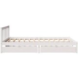vidaXL Posteljni okvir brez vzmetnice bel 135x190 cm trdna borovina | Shoptok.si