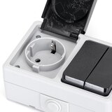 Aigostar Kućni prekidač za naizmeničnu struju sa utičnicom 250V/16A IP54 | Eponuda.com
