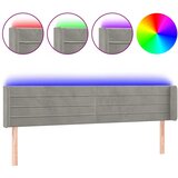  LED uzglavlje svjetlosivo 203x16x78/88 cm baršunasto | shoptok.hr