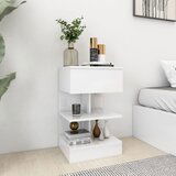 Furnova Nočne omarice 2 kosa visok sijaj bele 40x35x65 cm, (21927277) | Shoptok.si
