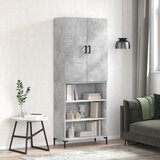 vidaXL Visoka komoda siva betona 69,5x34x180 cm od konstruiranog drva | shoptok.hr