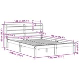 vidaXL Posteljni okvir brez vzmetnice bel 135x190 cm trdna borovina | Shoptok.si