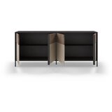 Marckeric Antracitno siva/svjetlo smeđa niska komoda 206x86 cm Amalia – | shoptok.hr