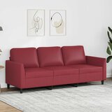  Trosjed crvena boja vina 180 cm od umjetne kože | Eponuda.com
