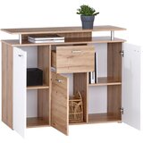 Mömax komoda leon, bela, barva hrasta | Shoptok.si