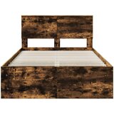  Krevetna konstrukcija s uzglavljem Dimljeni hrast 120 x 190 cm | shoptok.hr