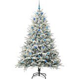 vidaXL Umjetna predsvetljena božićna jelka s kompletom kroglica Zelena | Shoptok.si