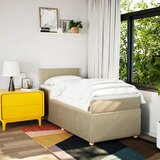  Krevet s oprugama i madracem krem 90 x 190 cm od tkanine | shoptok.hr