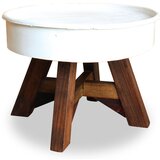 vidaXL Klubska mizica iz trdnega predelanega lesa 60x45 cm bela Cene