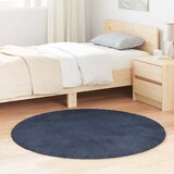 vidaXL Čupavi tepih s visokim vlaknima tamnoplavi 120x120 cm poliester Cijene