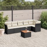 vidaXL 7-dijelni set vrtnih sofa od poliratana s jastucima crni | shoptok.hr