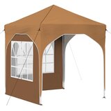 vidaXL Rastezljivi šator za svadbe - šator za zabave 192 x 192 x 245 cm Bež - Bež s dvije bočne zidove | shoptok.hr