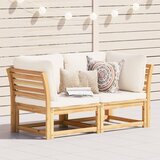 Maison Chic Vrtni kavč - Zunanji kavč z blazinami dvosed trden akacijev les, (22044024) | Shoptok.si
