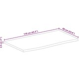 vidaXL Mizna plošča 110x60x2,5cm naraven rob trden robusten mangov les | Shoptok.si