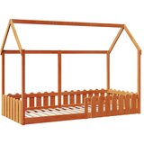 vidaXL Otroški posteljni okvir voščeno rjav 90x200 cm trdna borovina, (21292234) | Shoptok.si