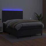  Krevet box spring s madracem LED crni 140x200cm od umjetne kože | shoptok.hr