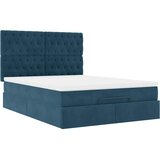  Ottoman krevet s madracima i LED diodama tamnoplavi 140x200 cm baršun | shoptok.hr